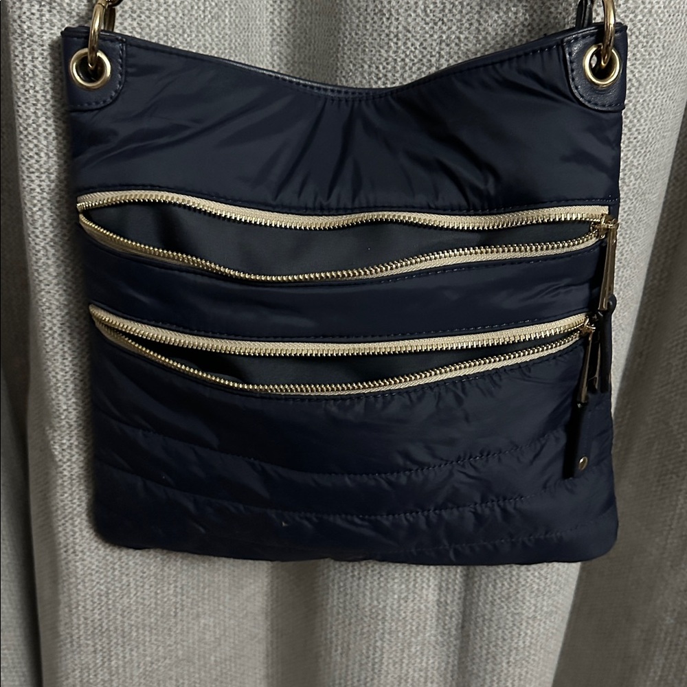 Sondra Roberts Squared nylon crossbody Navy Handbag - Picture 4 of 5